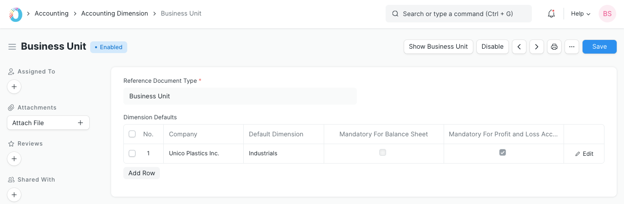 Creating Accounting Dimension