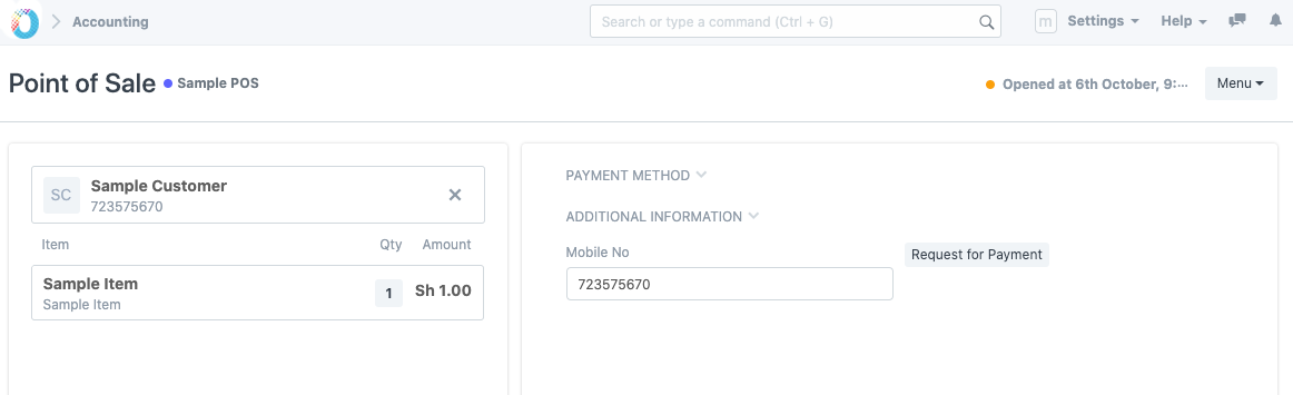 POS Additional Information