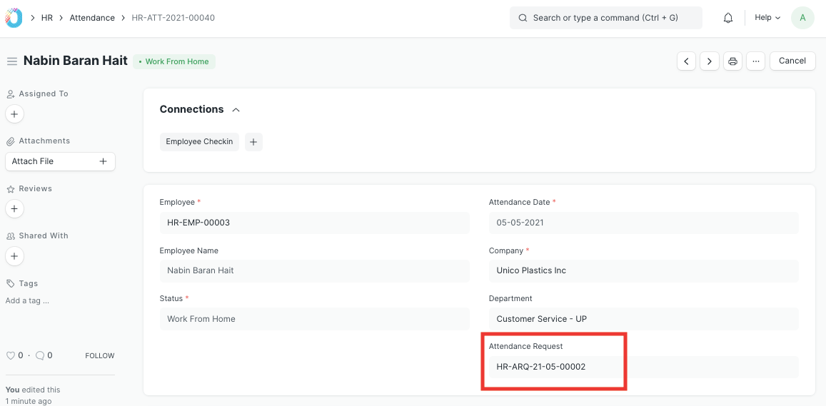 Attendance Request Linked