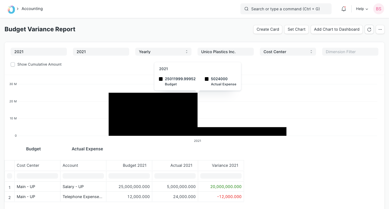 Budget Variance Report