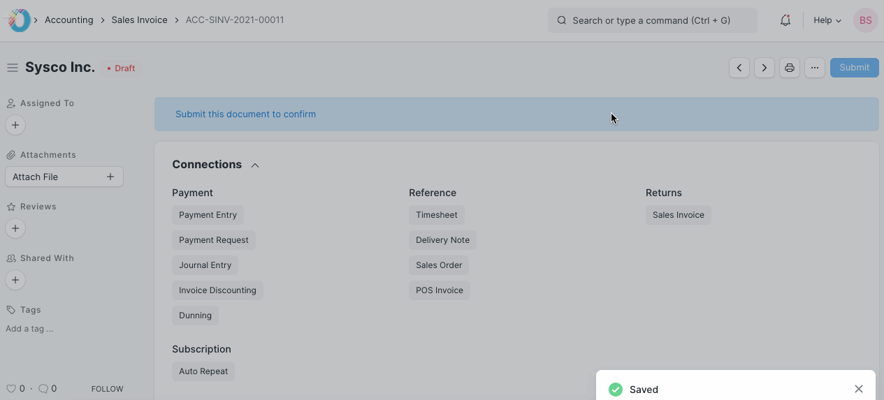 Creating Credit Note