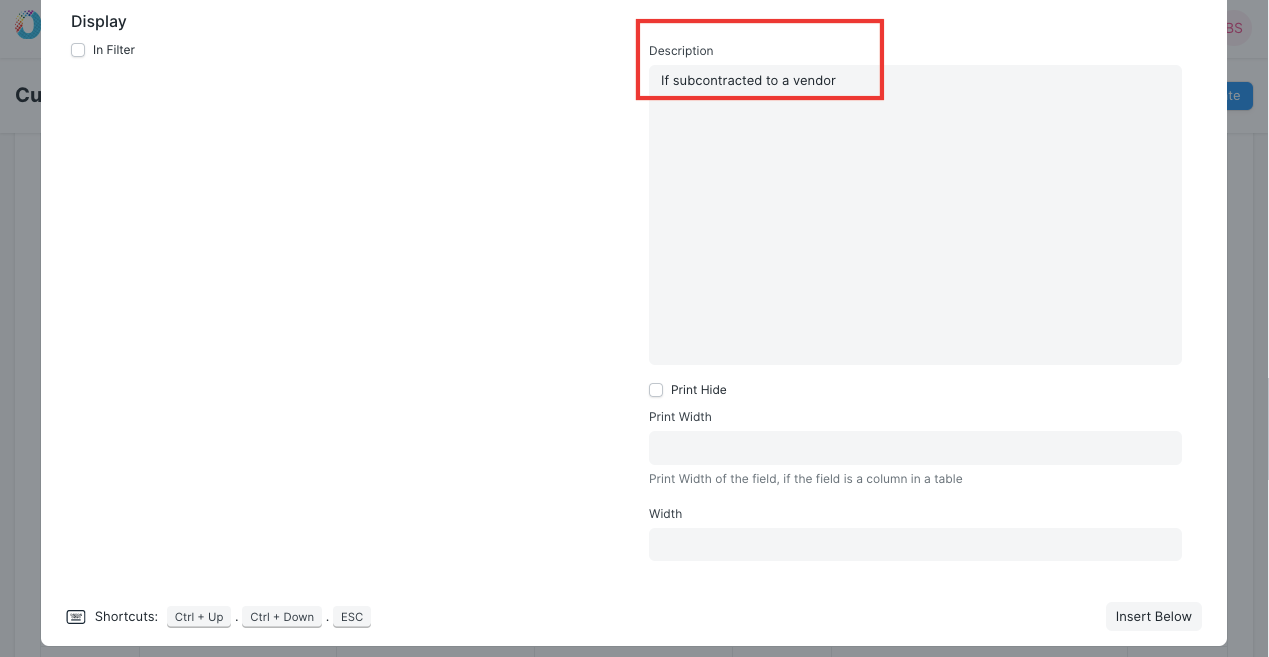 Custom Field Description