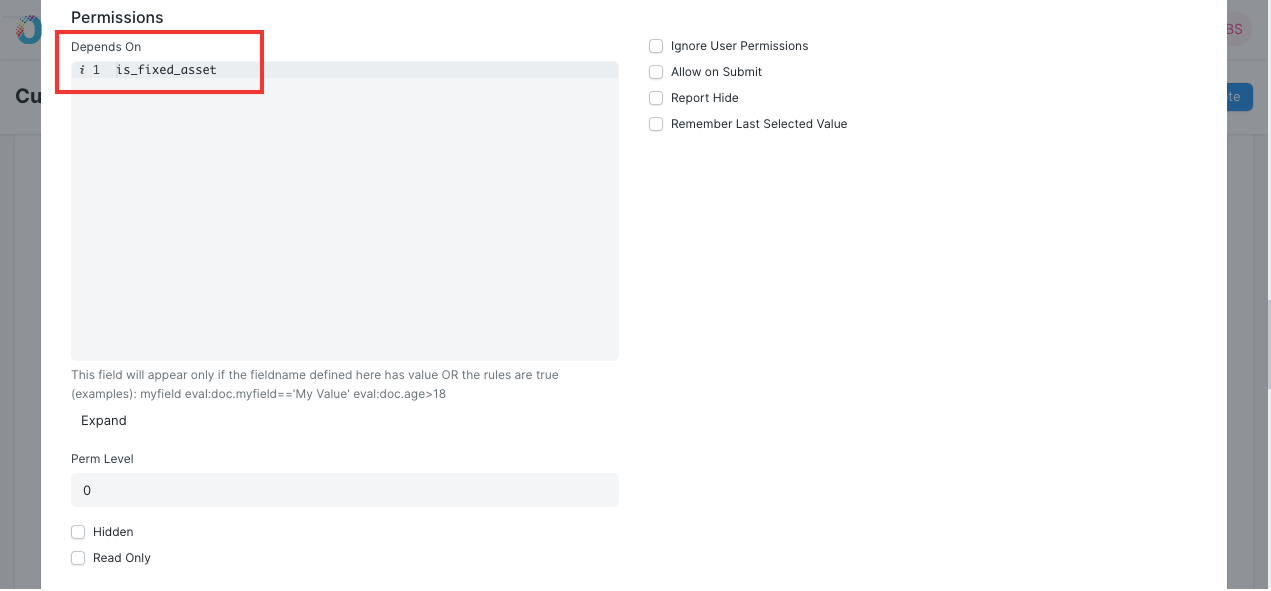 Depends On Option
