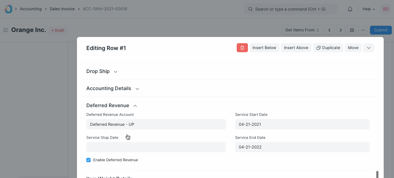 Invoice With Deferred Revenue