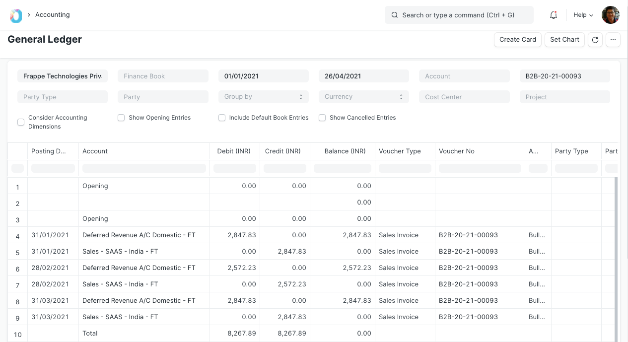 Deferred Revenue GL