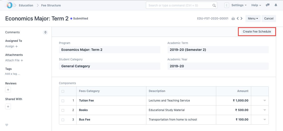 Fee Structure