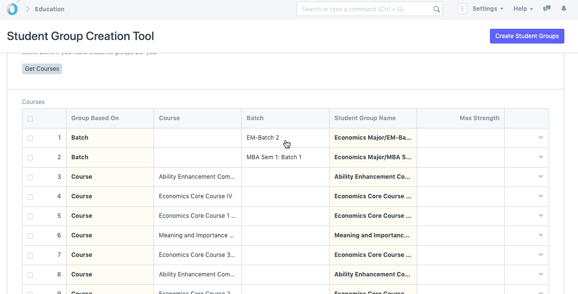 Student Group Creation Tool