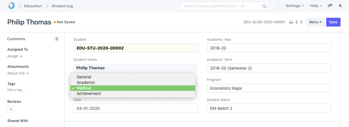 Student Log