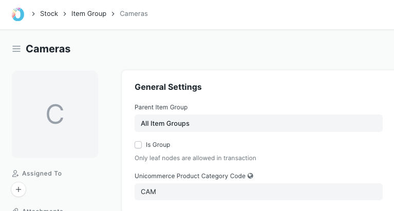 ERPNext item group