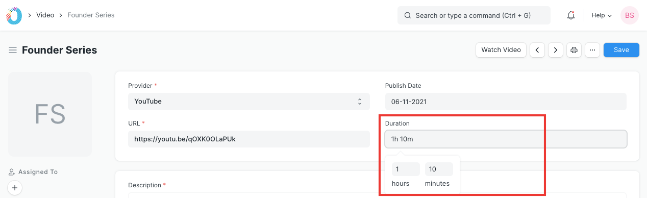 Field Type Duration