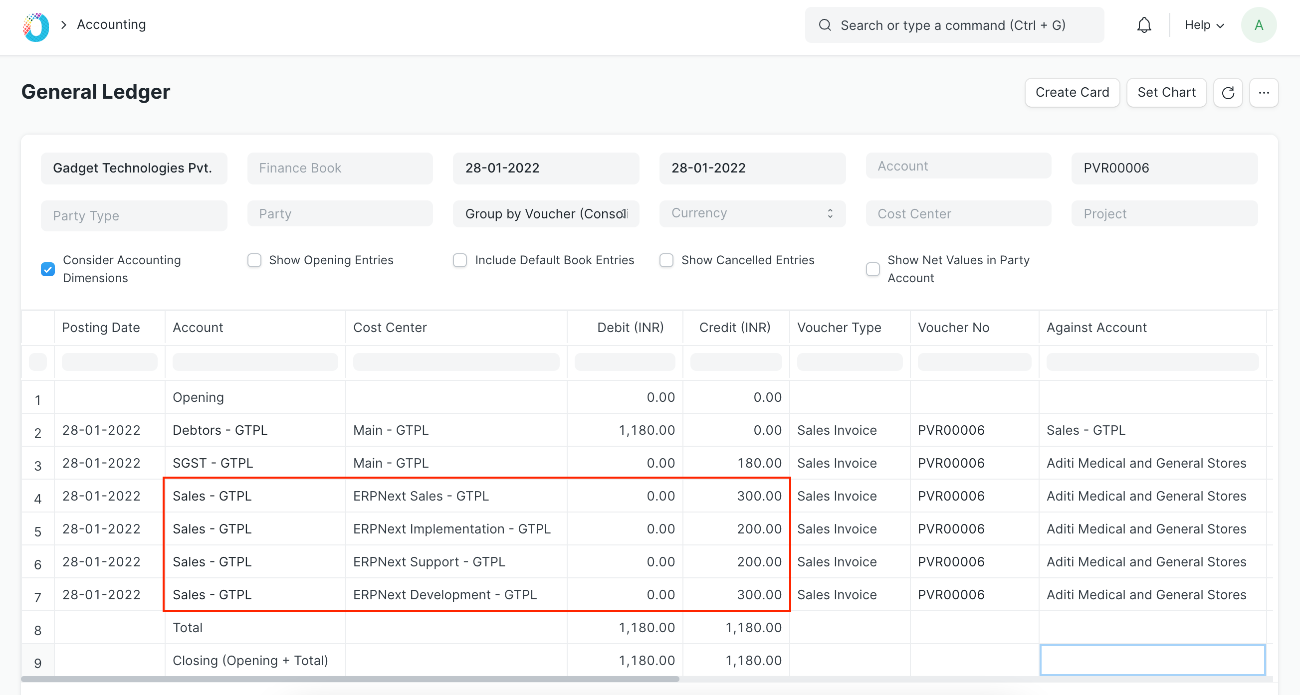 GL Entry based on Cost Center Allocation