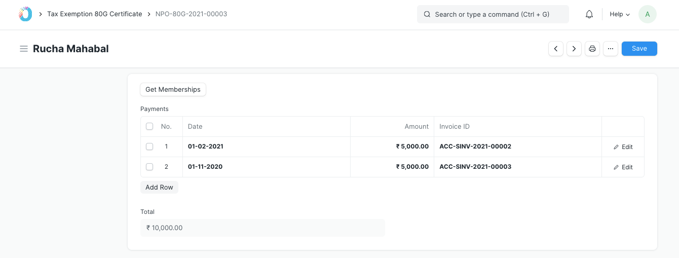 Member Payments