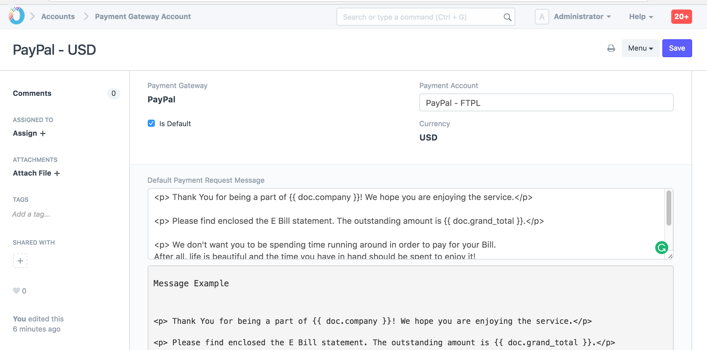 Payment Gateway Account