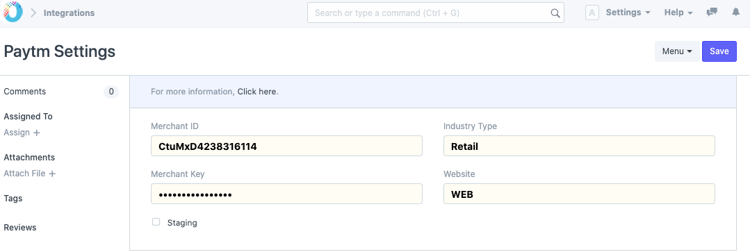 Razorpay Settings