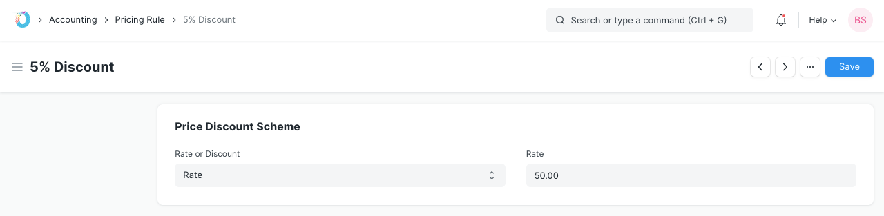 Price Discount Scheme Rate