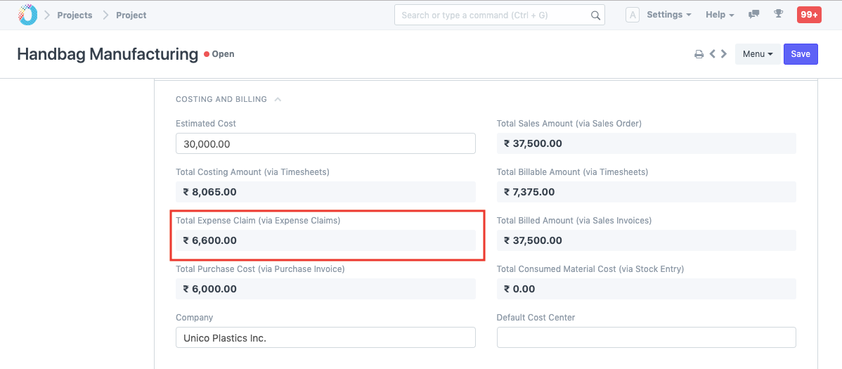 Project - Total Expense Claim