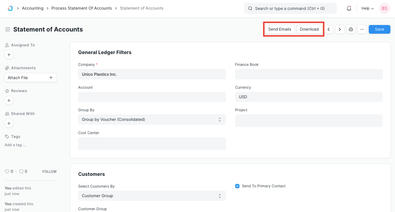 Send Email and Download