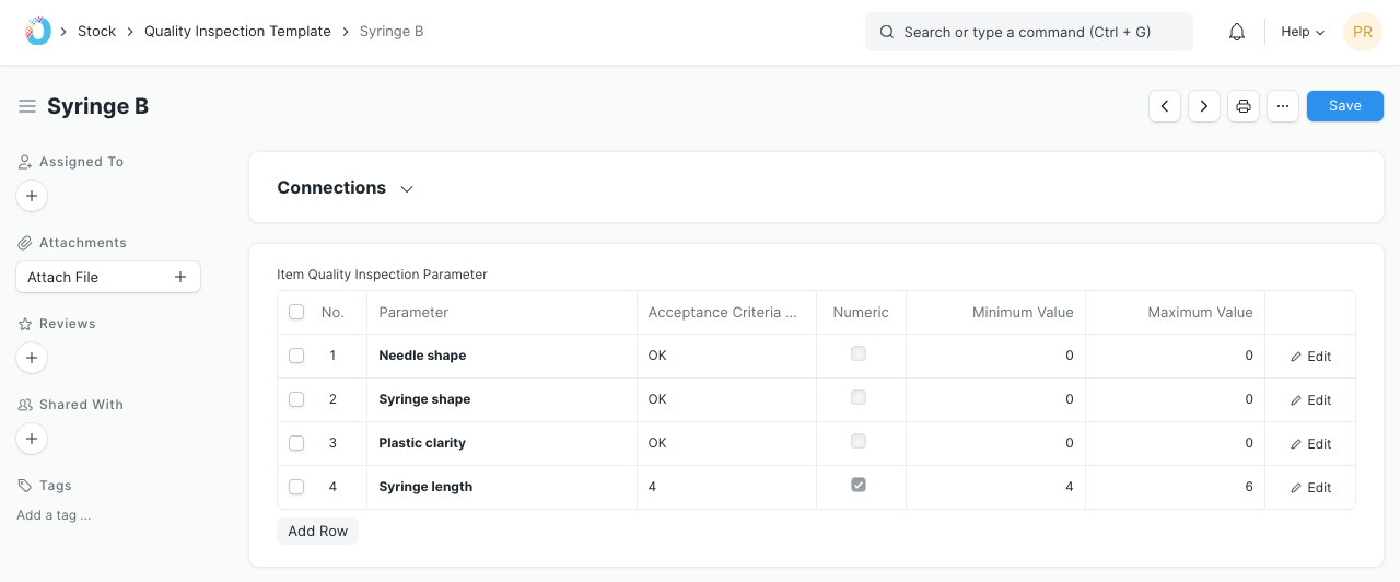 Quality Inspection Template