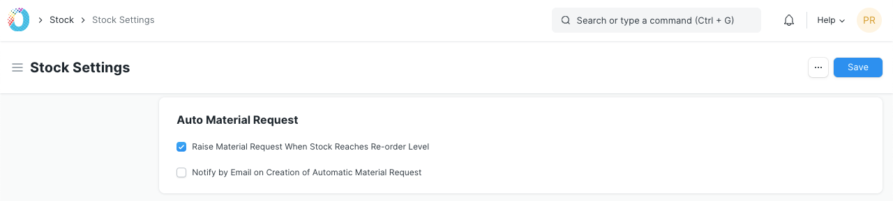 active auto-material request