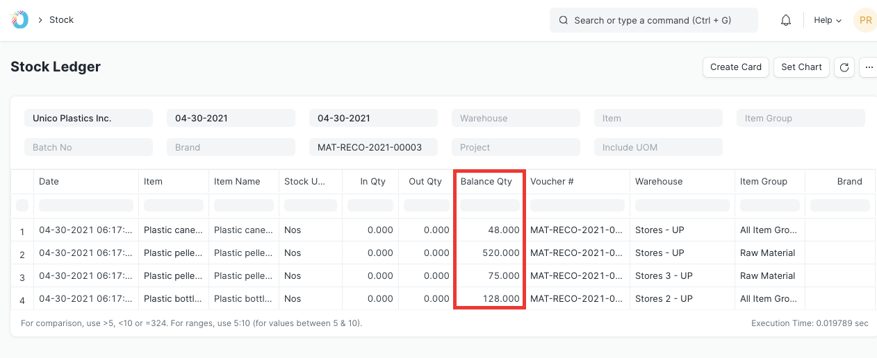 Stock Reconciliation