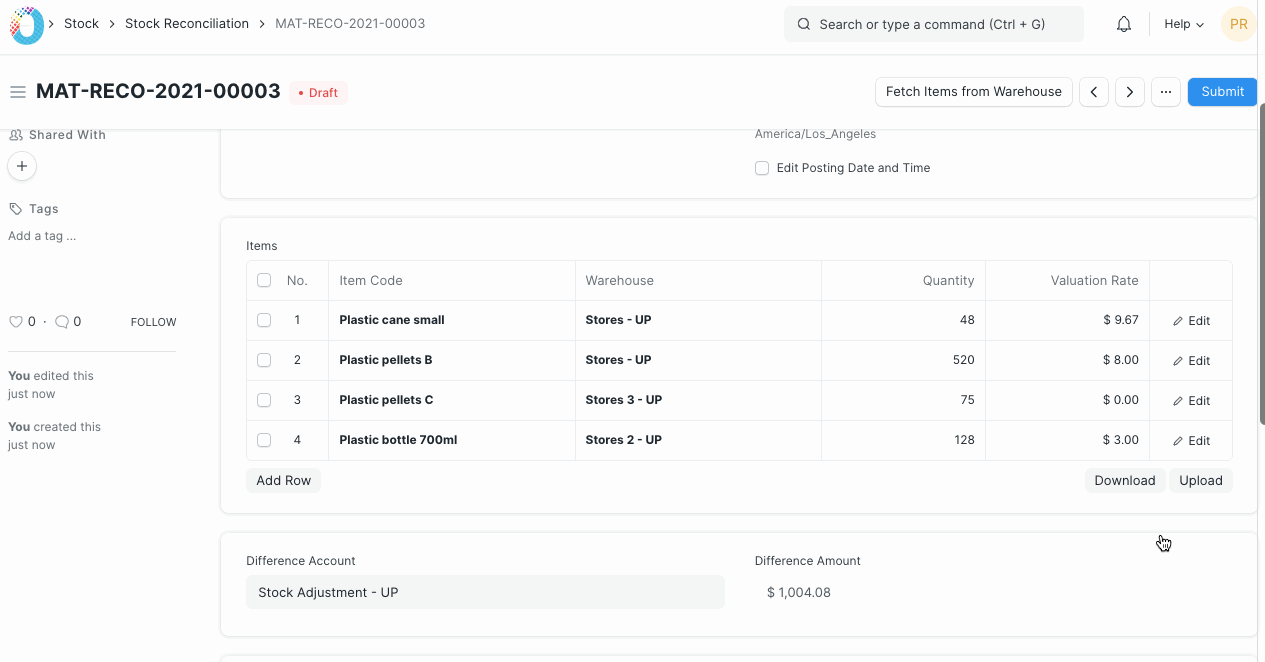 Stock Reconciliation