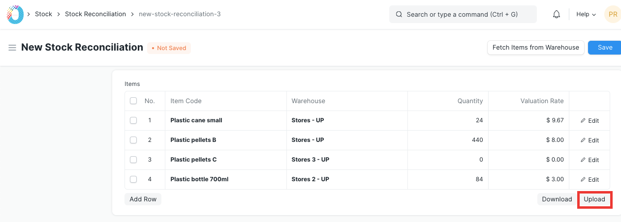 Stock Reconciliation