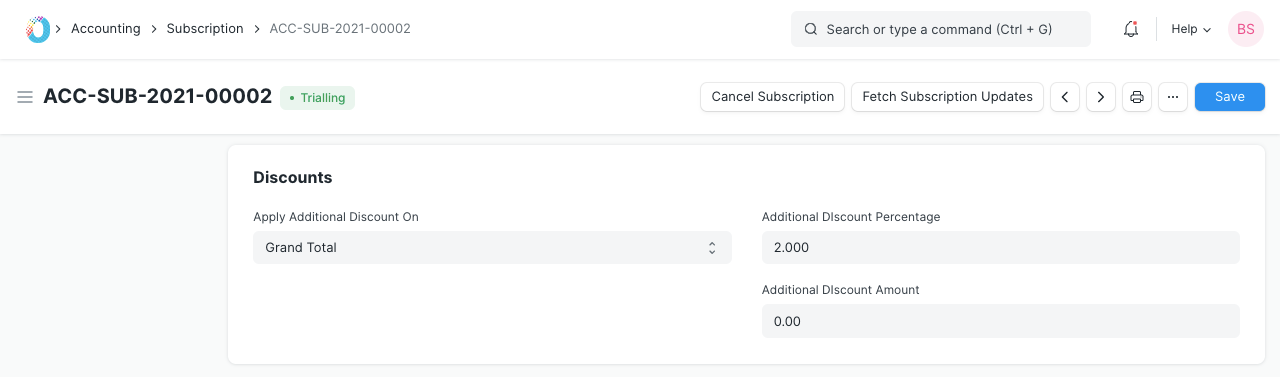 Subscription Discount