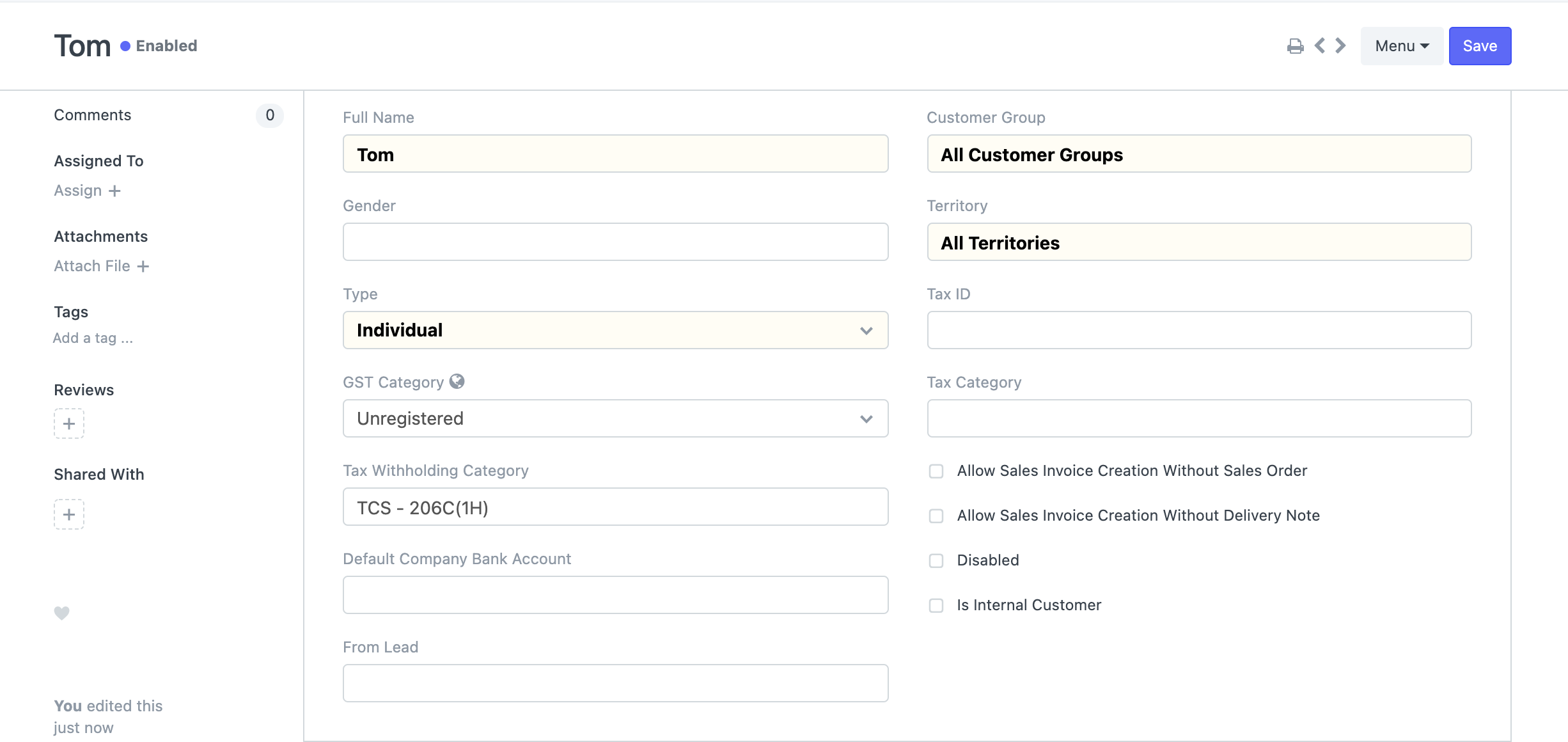 Tax Withholding Category