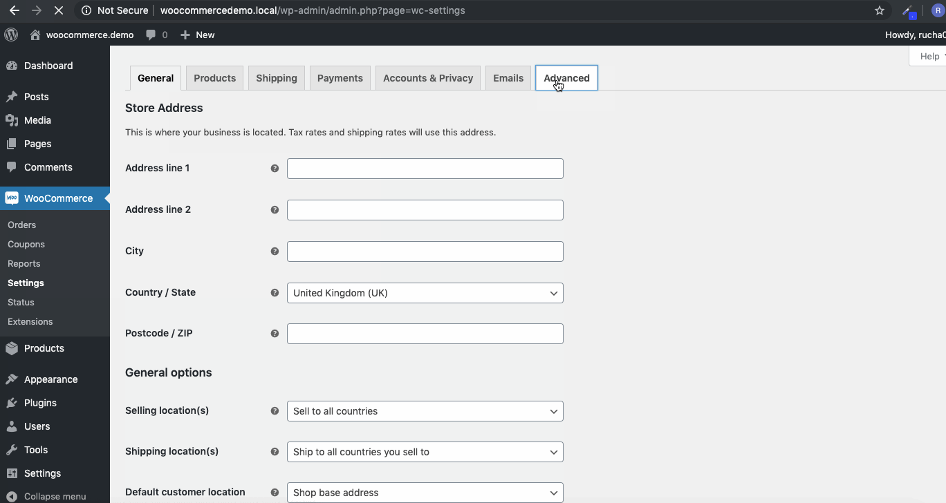 Woocommerce Set Up